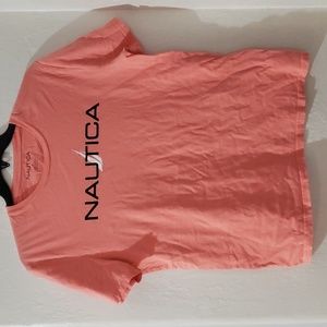 Nautica Men's Coral Short Sleeve Cotton Tee Large